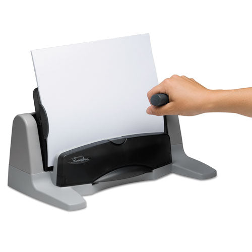 Image of Swingline® A7074357B 40-Sheet Lighttouch Heavy-Duty Two- To Seven-Hole Punch, 9/32" Holes, Black/gray