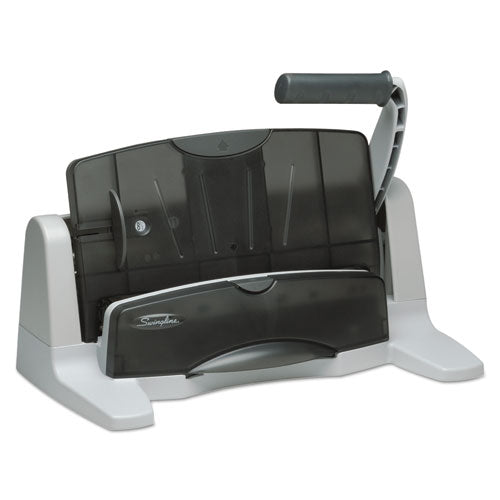 Image of Swingline® A7074357B 40-Sheet Lighttouch Heavy-Duty Two- To Seven-Hole Punch, 9/32" Holes, Black/gray