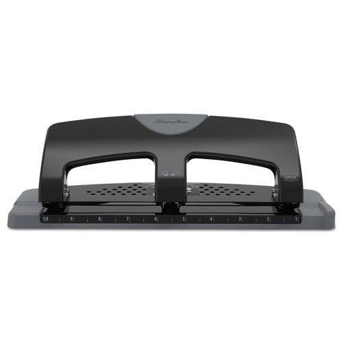 Image of Swingline® A7074133 20-Sheet Smarttouch Three-Hole Punch, 9/32" Holes, Black/gray