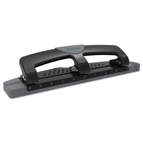 Image of Swingline® A7074134 12-Sheet Smarttouch Three-Hole Punch, 9/32" Holes, Black/gray