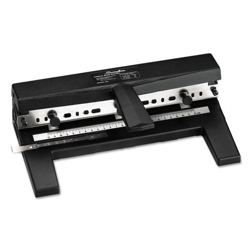 Image of Swingline® A7074440E 40-Sheet Heavy-Duty Two- To Seven-Hole Adjustable Heavy-Duty Paper Punch, 9/32" Holes, Black