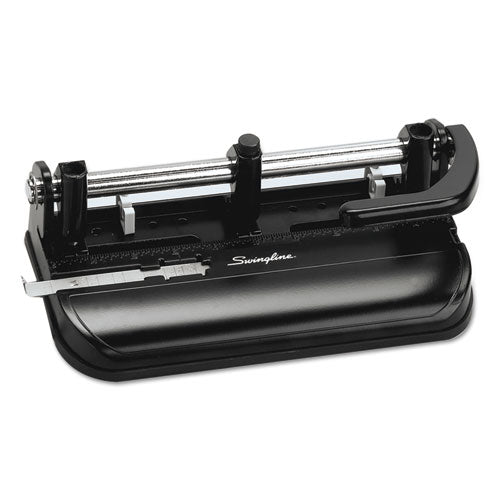 Image of Swingline® A7074350F 32-Sheet Lever Handle Heavy-Duty Two- To Seven-Hole Punch, 9/32" Holes, Black