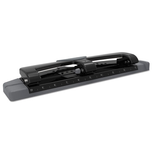 Image of Swingline® A7074134 12-Sheet Smarttouch Three-Hole Punch, 9/32" Holes, Black/gray