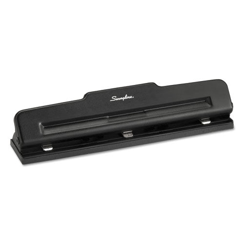 Image of Swingline® A7074015K 10-Sheet Desktop Light-Duty Two- To Three-Hole Adjustable Punch, 9/32" Holes, Black