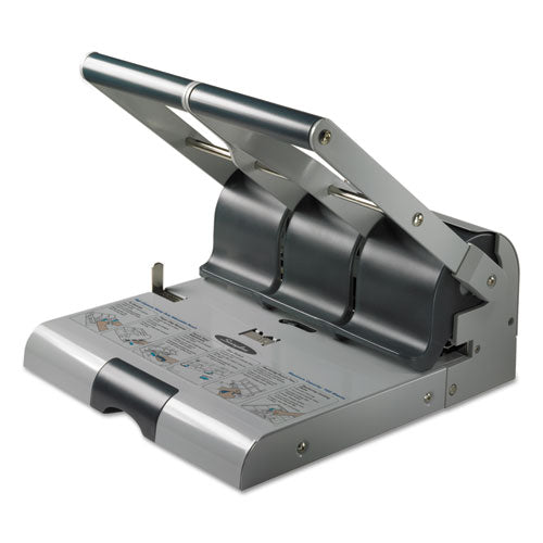 Image of Swingline® A7074650B 160-Sheet Antimicrobial Protected High-Capacity Adjustable Punch, Two- To Three-Hole, 9/32" Holes, Putty/gray
