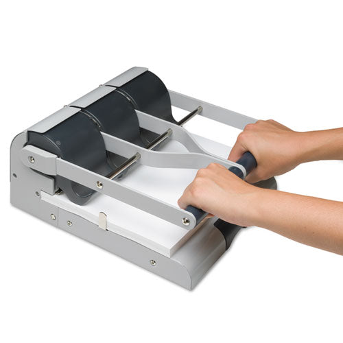 Image of Swingline® A7074650B 160-Sheet Antimicrobial Protected High-Capacity Adjustable Punch, Two- To Three-Hole, 9/32" Holes, Putty/gray