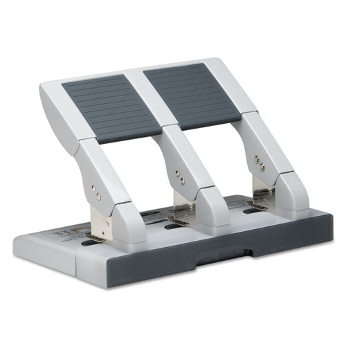 Image of Swingline® A7074550C 75-Sheet Heavy-Duty High-Capacity Three-Hole Adjustable Punch, 9/32" Holes, Putty/gray