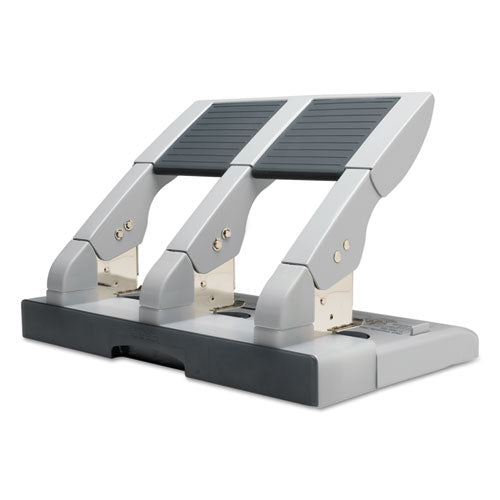 Image of Swingline® A7074550C 75-Sheet Heavy-Duty High-Capacity Three-Hole Adjustable Punch, 9/32" Holes, Putty/gray