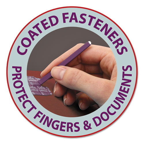 Image of Smead Pressboard Classification Folders, Six SafeSHIELD Fasteners, 1/3-Cut Tabs, 2 Dividers, Legal Size, Red, 10/Box