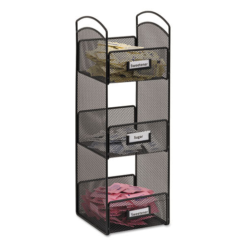 Image of Safco® 3290BL Onyx Breakroom Organizers, 3 Compartments, 6 X 6 X 18, Steel Mesh, Black
