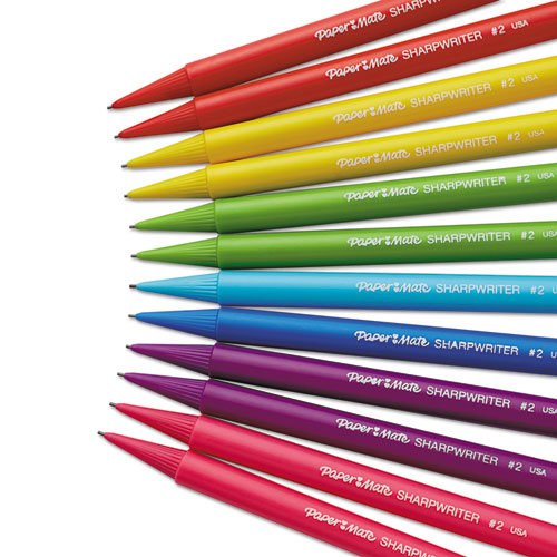 Image of Paper Mate® 1898483C Sharpwriter Mechanical Pencil, 0.7 mm, F (#2.5), Black Lead, Assorted Barrel Colors, Dozen
