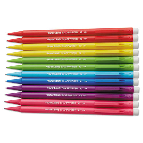 Image of Paper Mate® 1898483C Sharpwriter Mechanical Pencil, 0.7 mm, F (#2.5), Black Lead, Assorted Barrel Colors, Dozen