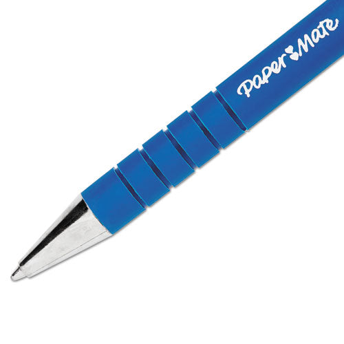 Image of Paper Mate® 9510131 FlexGrip Ultra Recycled Ballpoint Pen, Retractable, Medium 1 mm, Blue Ink, Blue Barrel, Dozen