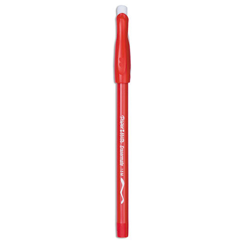 Image of Paper Mate® 3920158 Eraser Mate Ballpoint Pen, Stick, Medium 1 Mm, Red Ink, Red Barrel, Dozen