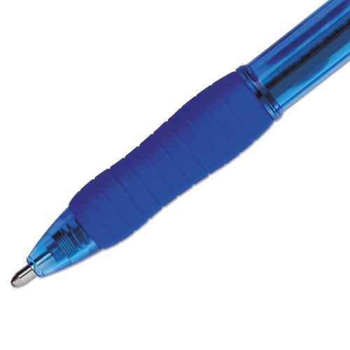 Image of Paper Mate® 89466A Profile Ballpoint Pen, Retractable, Bold 1.4 mm, Blue Ink, Translucent Blue Barrel, Dozen
