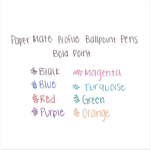 Image of Paper Mate® 1960662 Profile Ballpoint Pen, Retractable, Bold 1.4 Mm, Assorted Ink And Barrel Colors, 8/pack