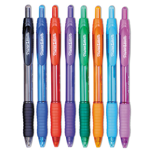 Image of Paper Mate® 1960662 Profile Ballpoint Pen, Retractable, Bold 1.4 Mm, Assorted Ink And Barrel Colors, 8/pack