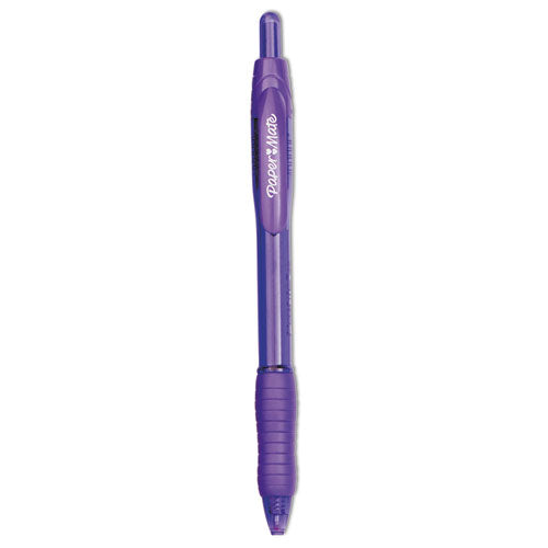 Image of Paper Mate® 35830 Profile Ballpoint Pen, Retractable, Bold 1.4 mm, Purple Ink, Translucent Purple Barrel, Dozen
