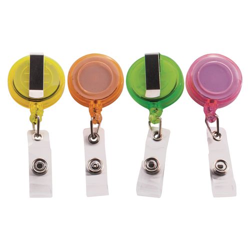 Image of Advantus 91161 Deluxe Retractable Id Card Reel, 30" Extension, Assorted Colors, 20/pack