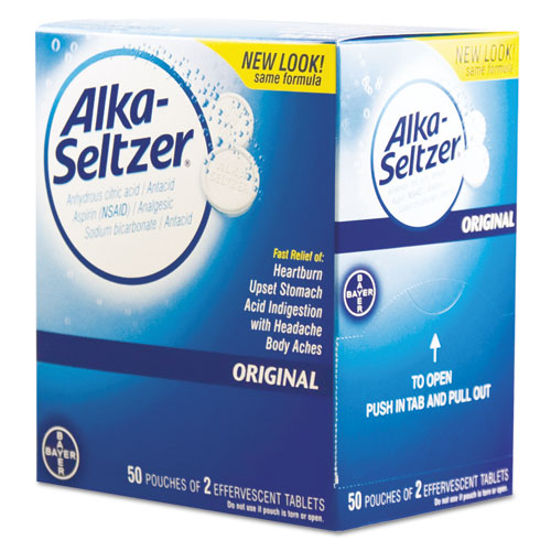 Image of Alka-Seltzer® 01829 Antacid And Pain Relief Medicine, Two-Pack, 50 Packs/box
