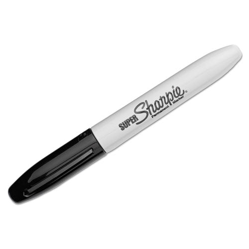 Image of Sharpie® 33001 Super Permanent Marker, Fine Bullet Tip, Black, Dozen