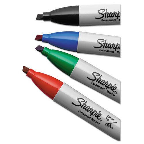 Image of Sharpie® 38264PP Chisel Tip Permanent Marker, Medium Chisel Tip, Black, 4/pack