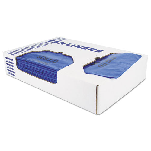 Image of Heritage Linear Low-Density Can Liners for Recyclable Waste, 45 gal, 1.3 mil, 40" x 46", Blue, Flat Pack, 100/Carton