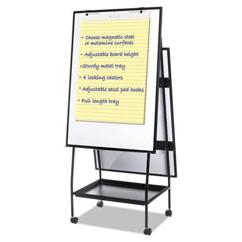 Image of MasterVision® EA49125016 Creation Station Dry Erase Board, 29.5" x 74.88", White Surface, Black Metal Frame