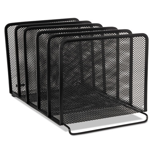 Image of Rolodex 22141 Mesh Stacking Sorter, 5 Sections, Letter To Legal Size Files, 8.25" X 14.38" X 7.88", Black
