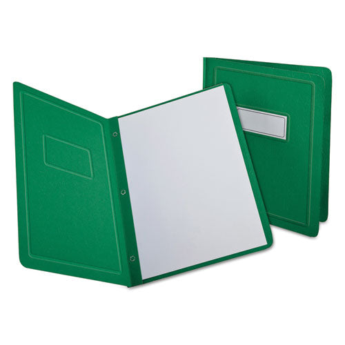 Image of Oxford 52503 Title Panel And Border Front Report Cover, Three-Prong Fastener, 0.5" Capacity, 8.5 X 11, Light Green/light Green, 25/box