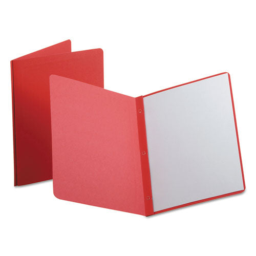 Image of Oxford 52511 Report Cover, Three-Prong Fastener, 0.5" Capacity, 8.5 X 11, Red/red, 25/box