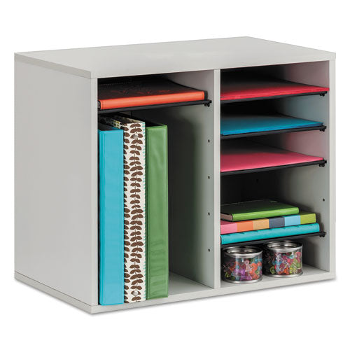Image of Safco® 9420GR Fiberboard Literature Sorter, 12 Compartments, 19.63 x 11.88 x 16.13, Gray