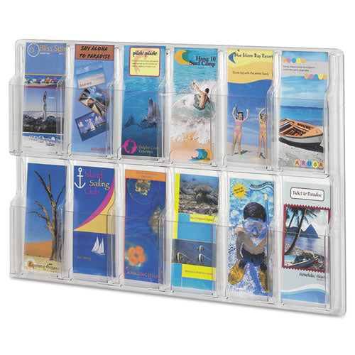 Image of Safco® 5604CL Reveal Clear Literature Displays, 12 Compartments, 30w X 2d X 20.25h, Clear