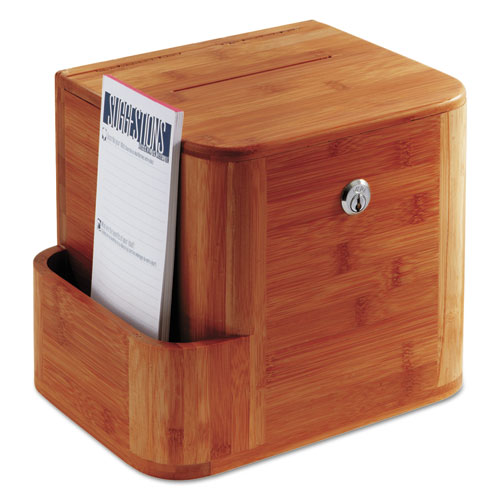 Image of Safco® 4237CY Bamboo Suggestion Boxes, 10 X 8 X 14, Cherry