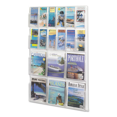 Image of SafcoÂ® Reveal Clear Literature Displays, 18 Compartments, 30w X 2d X 45h, Clear