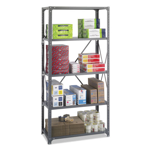 Image of Safco® 6266 Commercial Steel Shelving Unit, Five-Shelf, 36w X 18d X 75h, Dark Gray