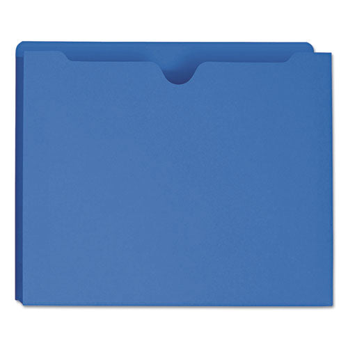 Image of Smead 75562 Colored File Jackets With Reinforced Double-Ply Tab, Straight Tab, Letter Size, Blue, 50/box