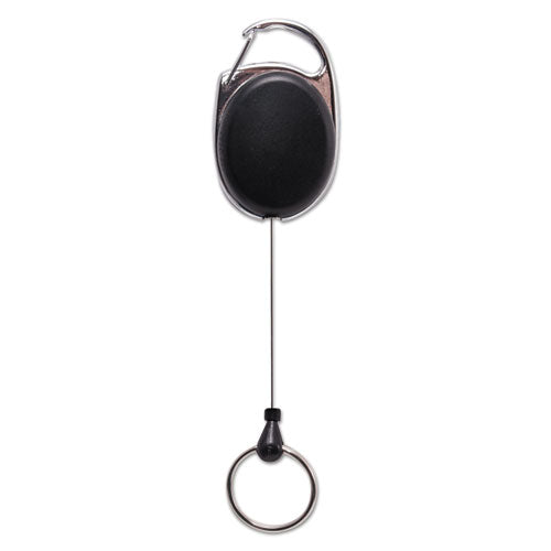 Image of Advantus 75553 Carabiner-Style Retractable Id Card Reel, 30" Extension, Smoke, 6/pack