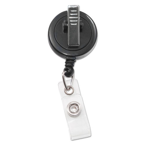 Image of Advantus 75548 Swivel-Back Retractable Id Card Reel, 30" Extension, Black, 12/pack