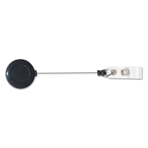 Image of Advantus 75548 Swivel-Back Retractable Id Card Reel, 30" Extension, Black, 12/pack
