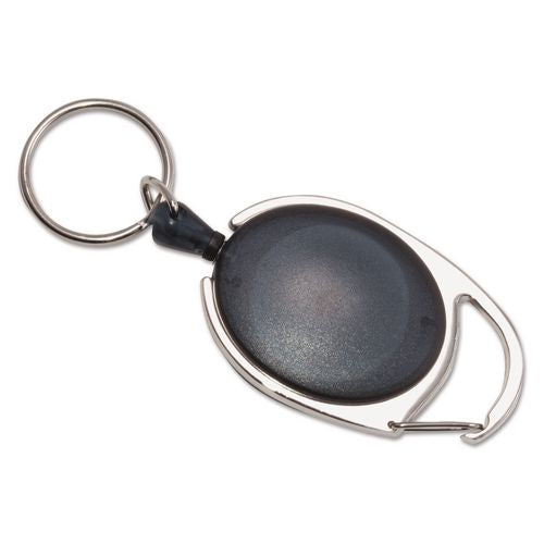 Image of Advantus 75553 Carabiner-Style Retractable Id Card Reel, 30" Extension, Smoke, 6/pack