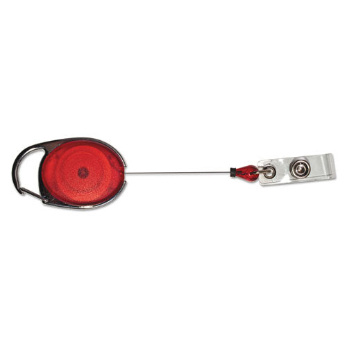 Image of Advantus 75552 Carabiner-Style Retractable ID Card Reel, 30" Extension, Assorted Colors, 20/Pack