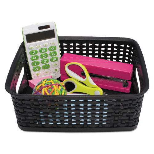 Image of Advantus 40326 Weave Bins, 9.88 X 7.38 X 4, Black, 3/pack