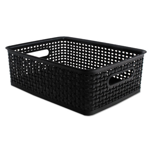 Image of Advantus 40327 Weave Bins, 14.25 X 10.25 X 4.75, Black, 2/pack