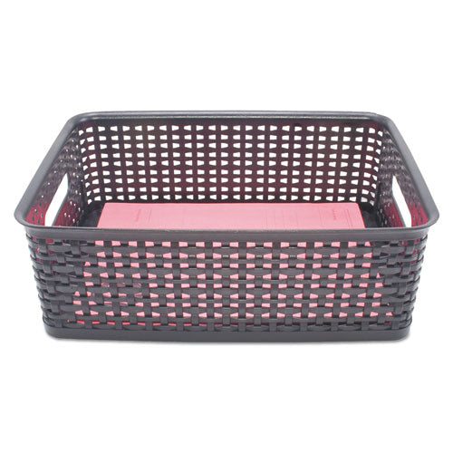 Image of Advantus 40327 Weave Bins, 14.25 X 10.25 X 4.75, Black, 2/pack