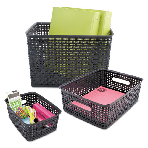 Image of Advantus AVT40328 Weave Bins, 13.88 X 10.5 X 8.75, Black, 2/pack