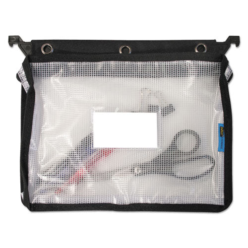 Image of Advantus Expanding Zipper Pouch, 3-Hole Punched, 13" x 9.25", Clear/Black