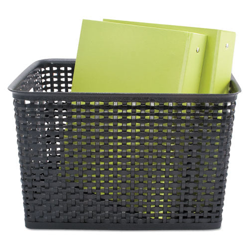 Image of Advantus AVT40328 Weave Bins, 13.88 X 10.5 X 8.75, Black, 2/pack