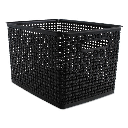 Image of Advantus AVT40328 Weave Bins, 13.88 X 10.5 X 8.75, Black, 2/pack