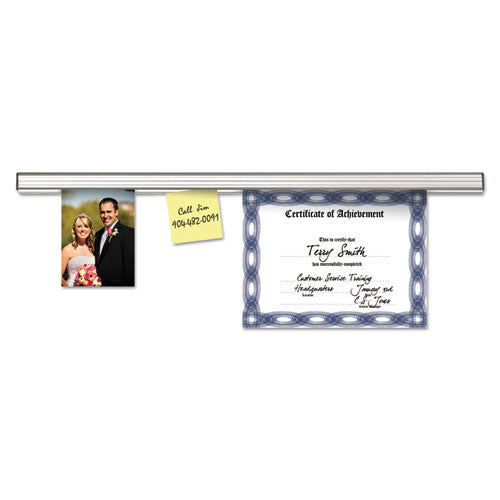 Image of Advantus 1025 Grip-A-Strip Display Rails, 1.5" x 12", Satin Aluminum